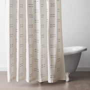 Modern Shower Curtain in Cream with Textured Black Stripes, cream