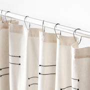 Cream Shower Curtain and Hooks, cream