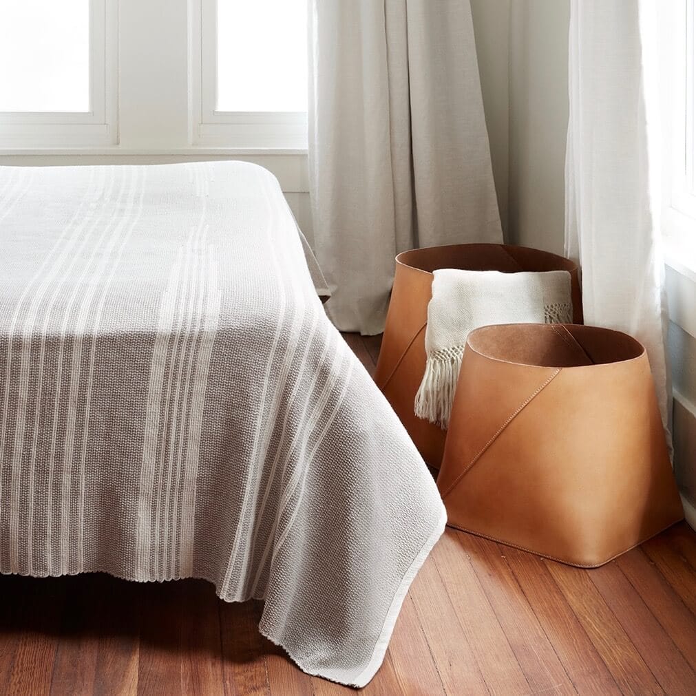 Tall Leather Storage Bins | Modern Leather Baskets at The Citizenry