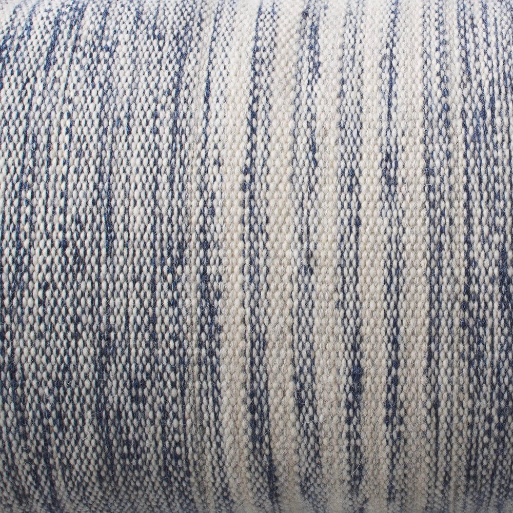 Striped Wool Blue Lumbar Pillow