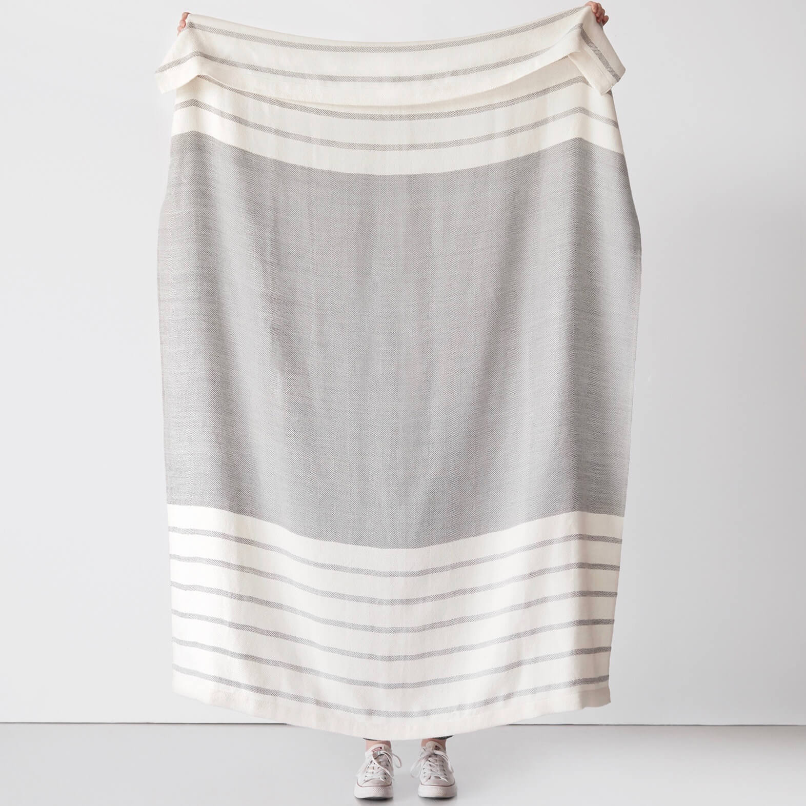 Grey and Cream Alpaca Throw Blanket | The Citizenry