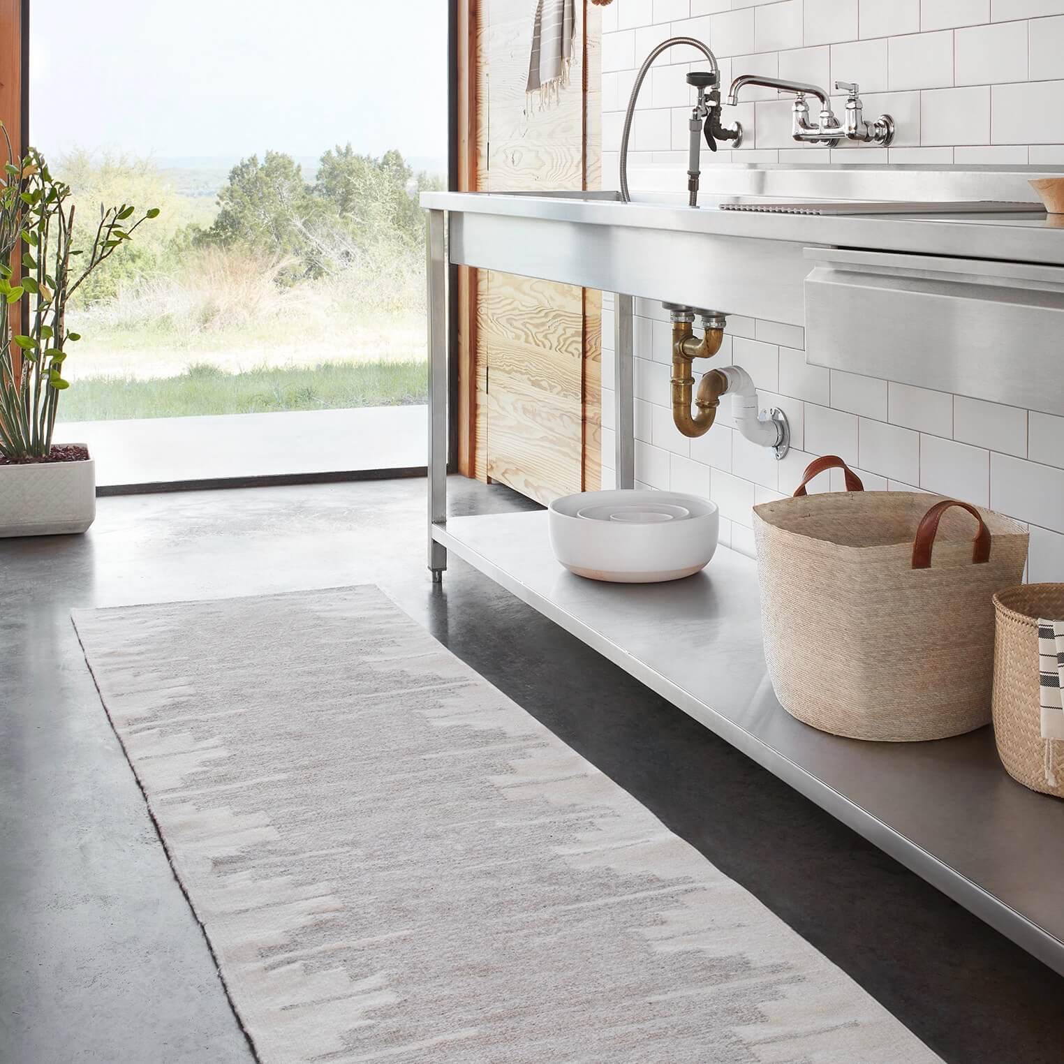 Modern Flatweave Rug - Grey | The Citizenry