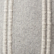 Detail of Cream Textured Stripes on Grey Accent Pillow, grey