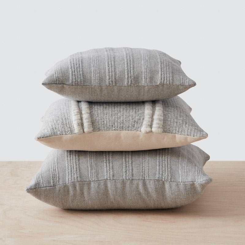 Stack of Neutral Grey Throw Pillows at The Citizenry, grey