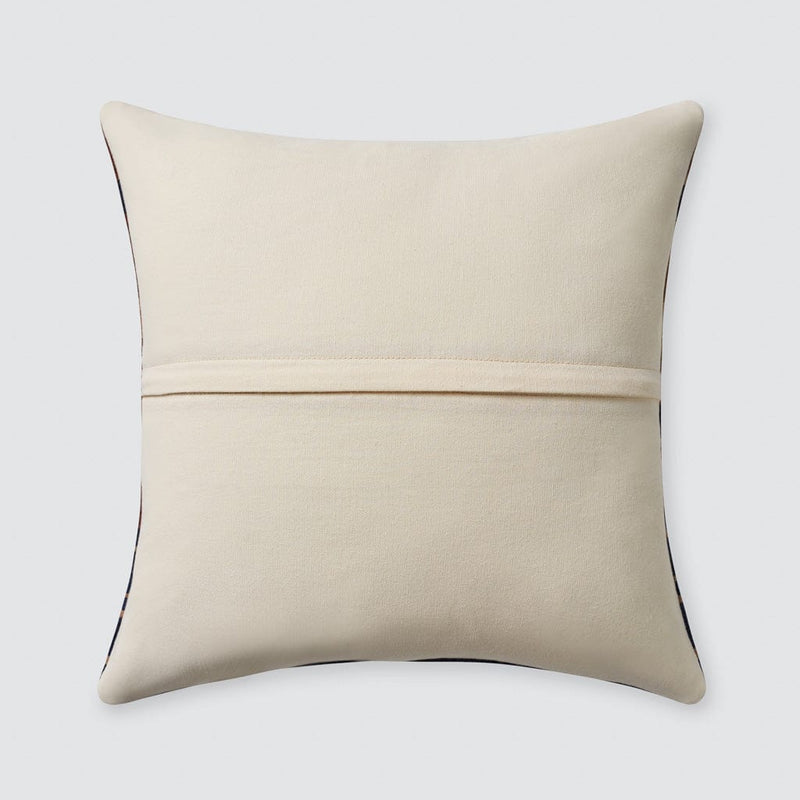 Cotton backing on woven kilim throw pillow,navy