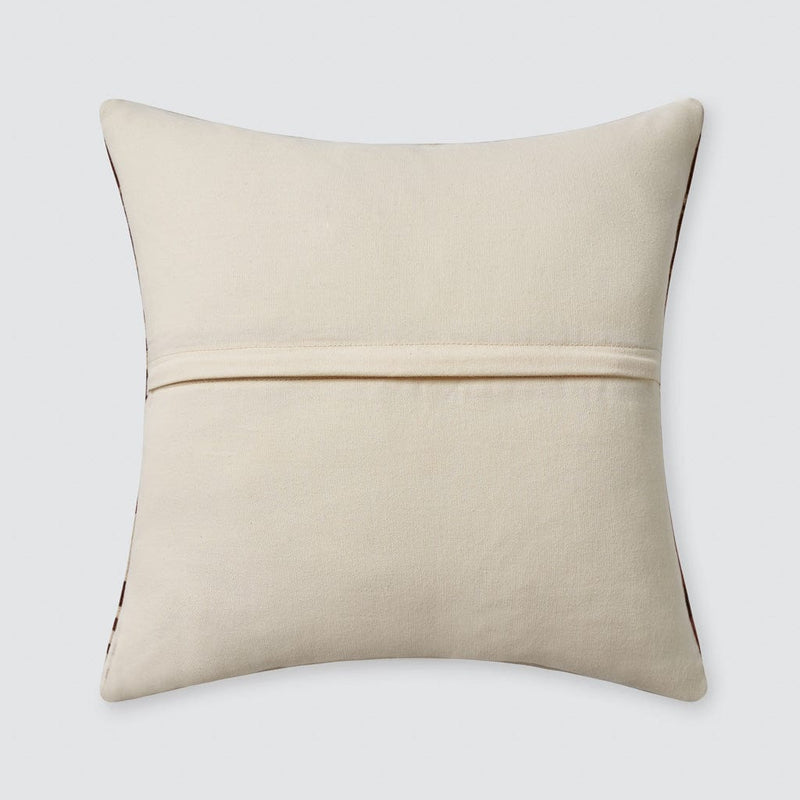White cotton backing on Turkish kilim pillow,sienna