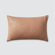 Small Woven Leather Lumbar Pillow from The Citizenry, natural