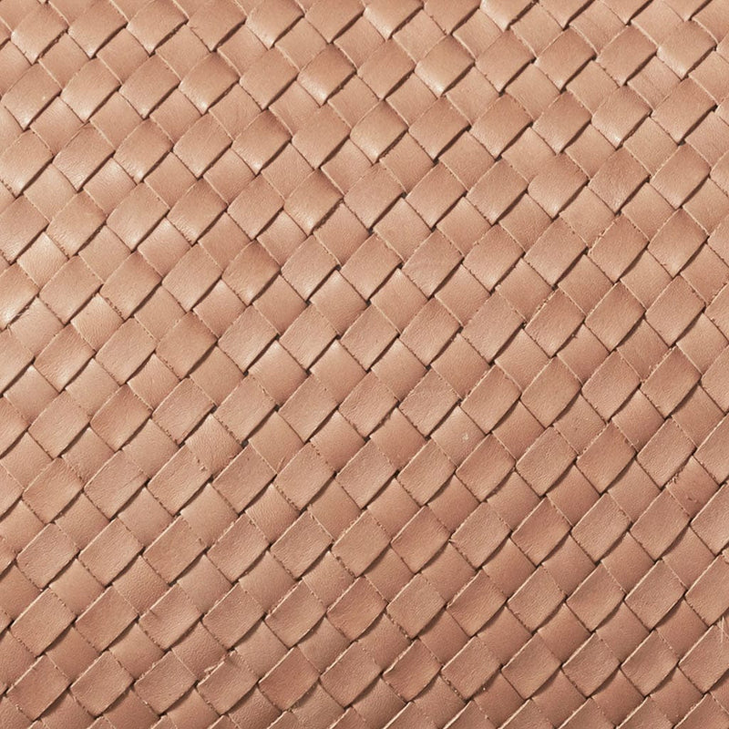 Detail View of Woven Leather Lumbar Pillow, natural