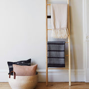 Alpaca Blankets Draped Over Ladder, navy