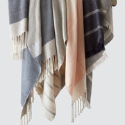 Alpaca Blankets with Fringe, navy