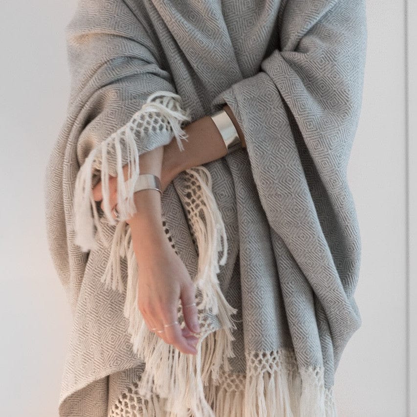 Peruvian Alpaca Blanket | Alpaca Throw with Macrame Fringe – The