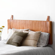 Styled Leather Headboard, caramel