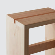 Detail of Hinoki Wood Bath Stool, natural