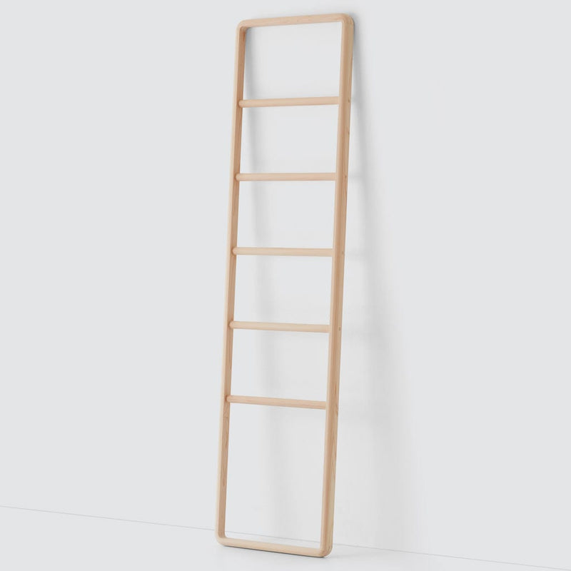 Angled wooden ladder, natural