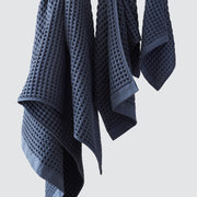 Hanging waffle towels, indigo