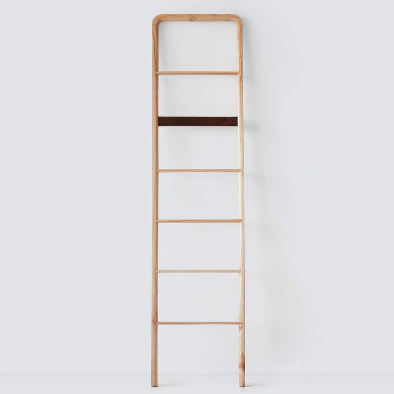 light wood accent ladder front view, light-natural