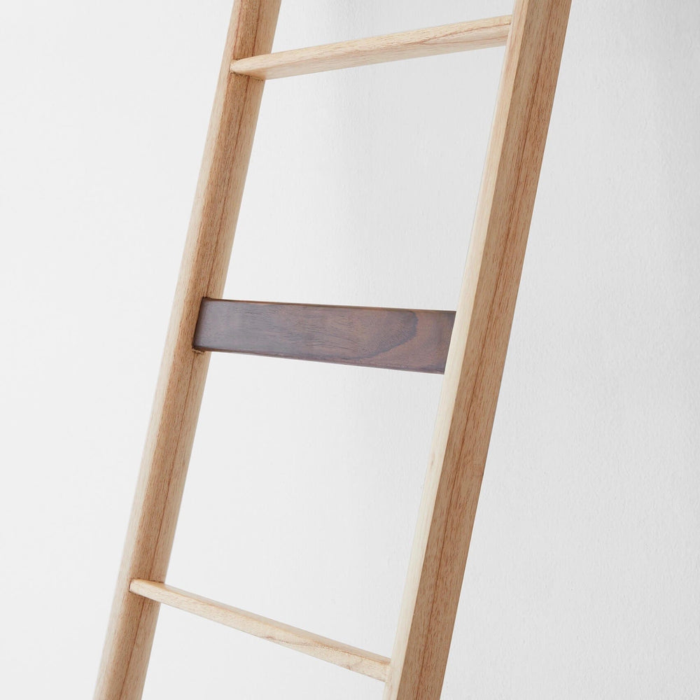 light wood accent ladder closeup