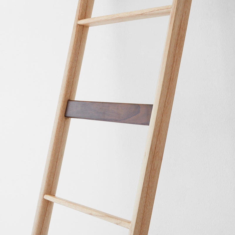 light wood accent ladder closeup, light-natural