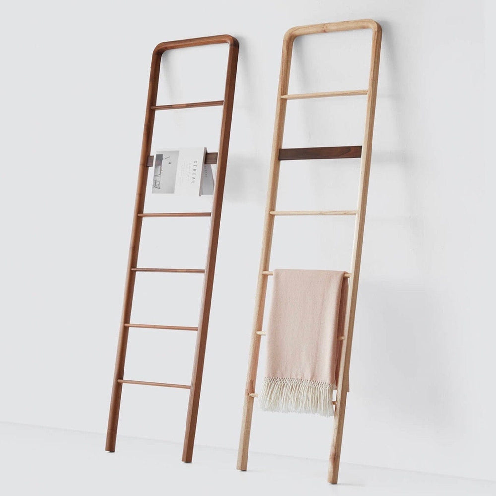 light and dark wood accent ladders