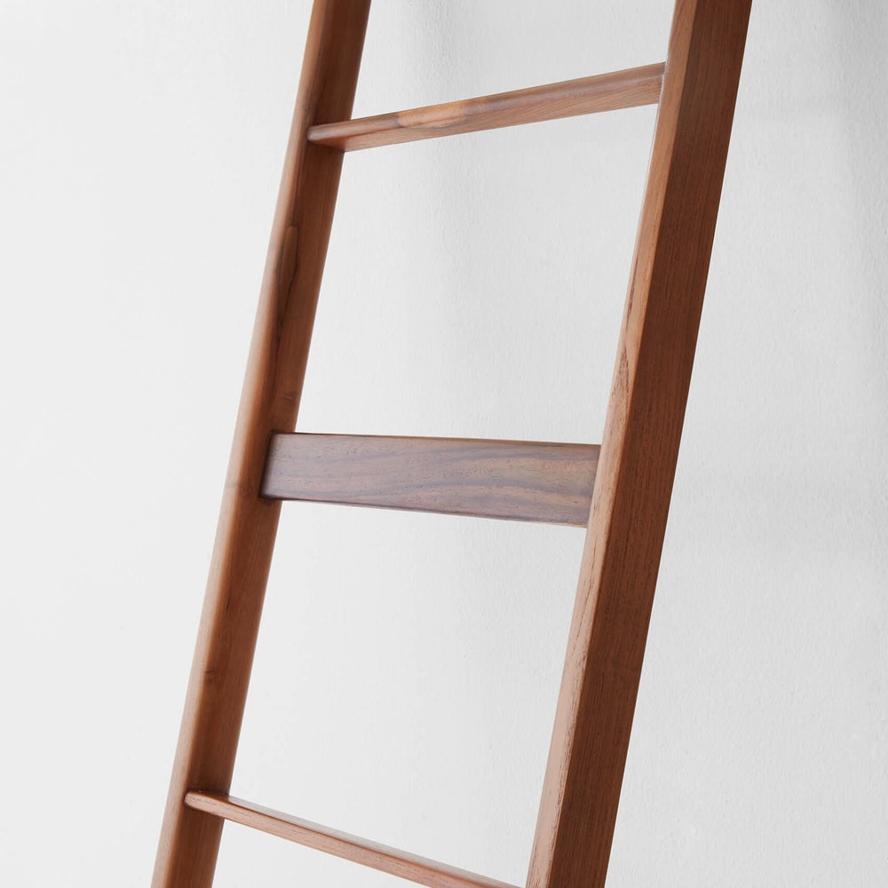 teak wooden ladder closeup
