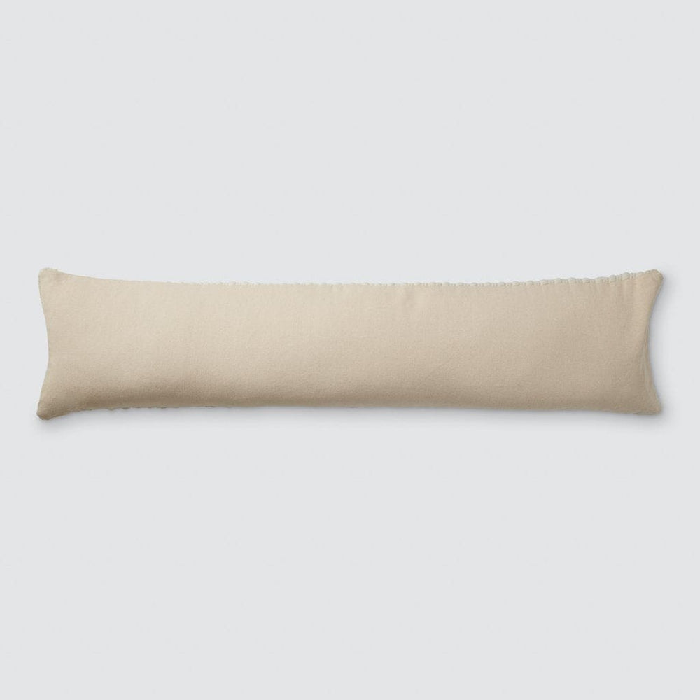 Solid Backing of Textured Striped Lumbar Pillow