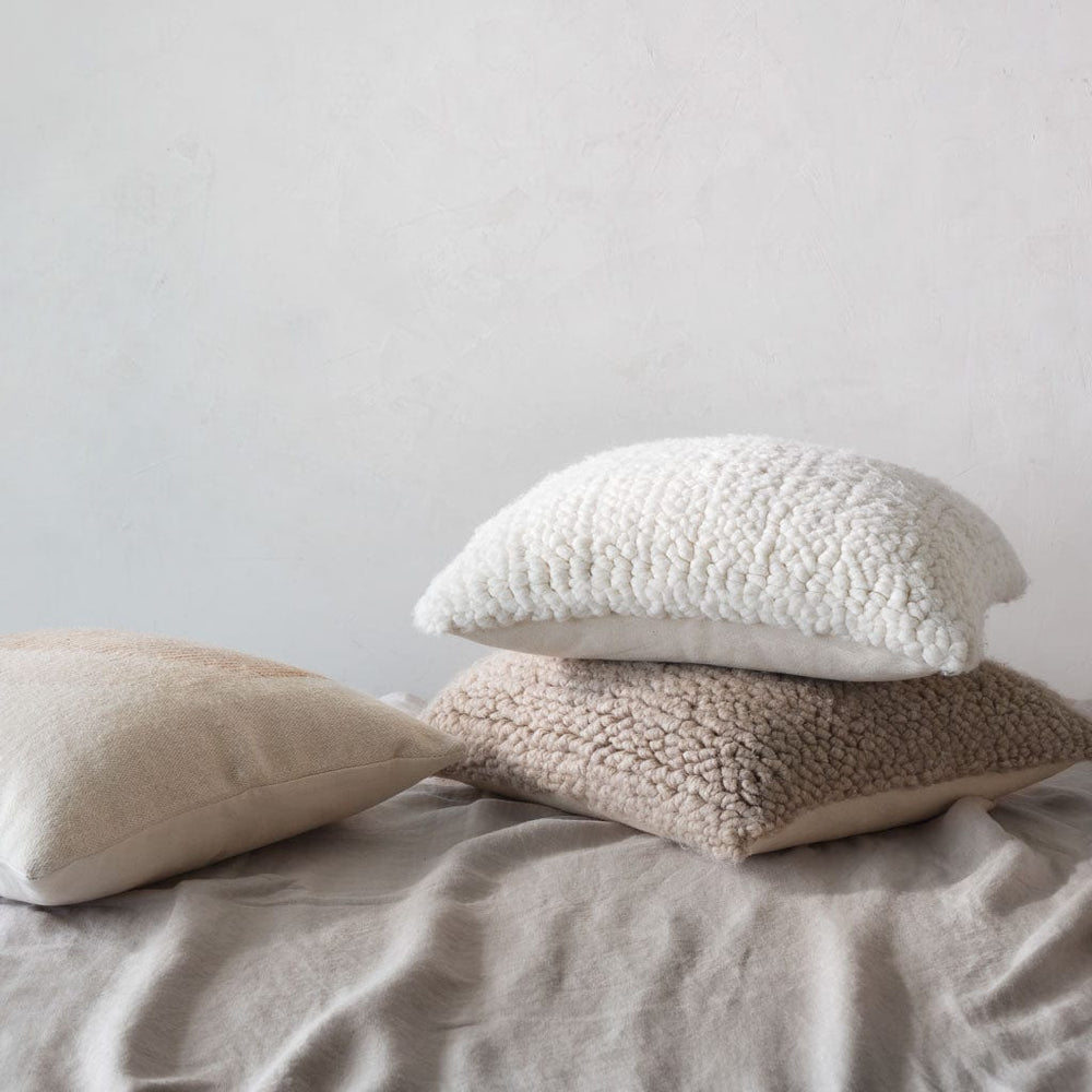 Alpaca and wool pillows, stone