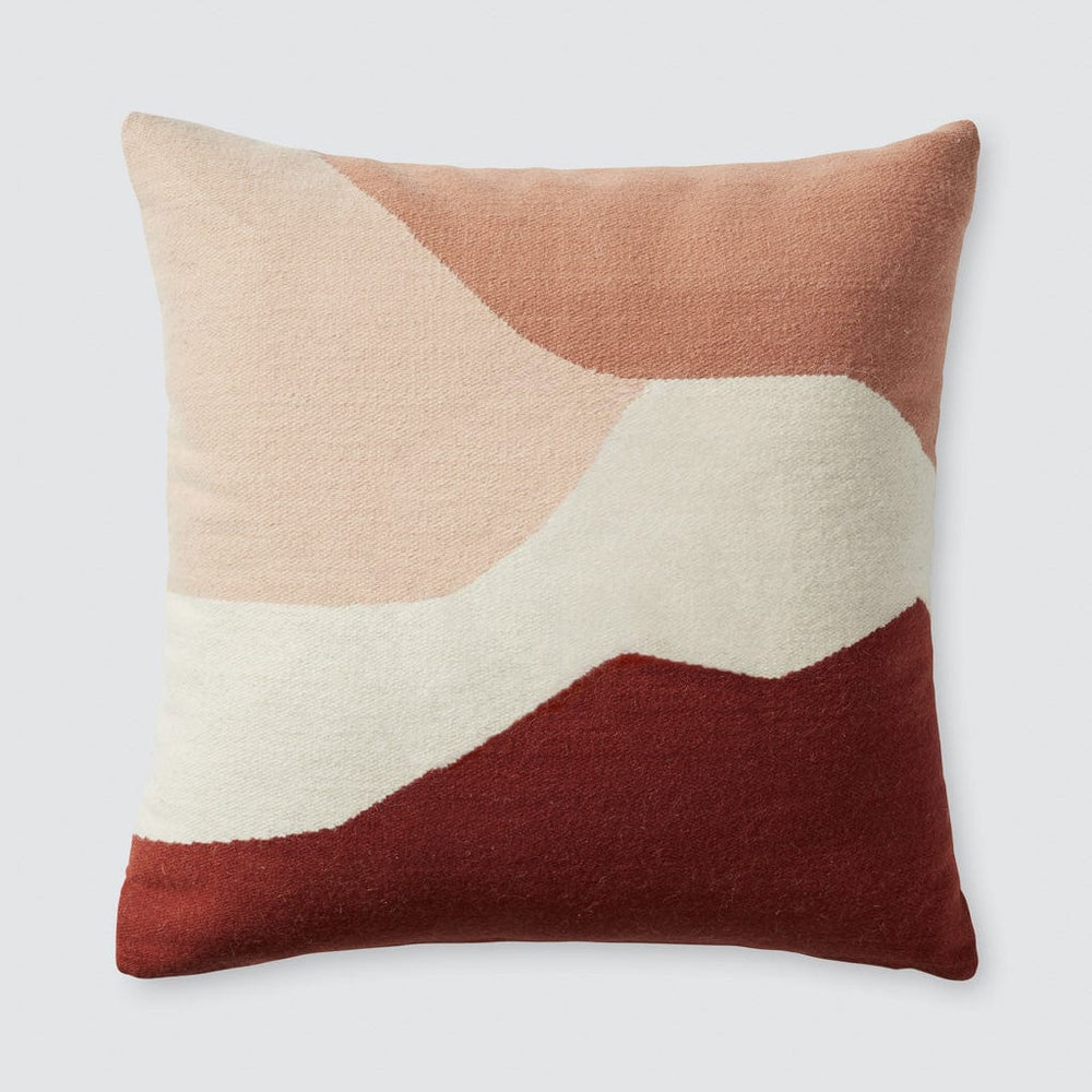 Blush and Terracotta Abstract Woven Pillow