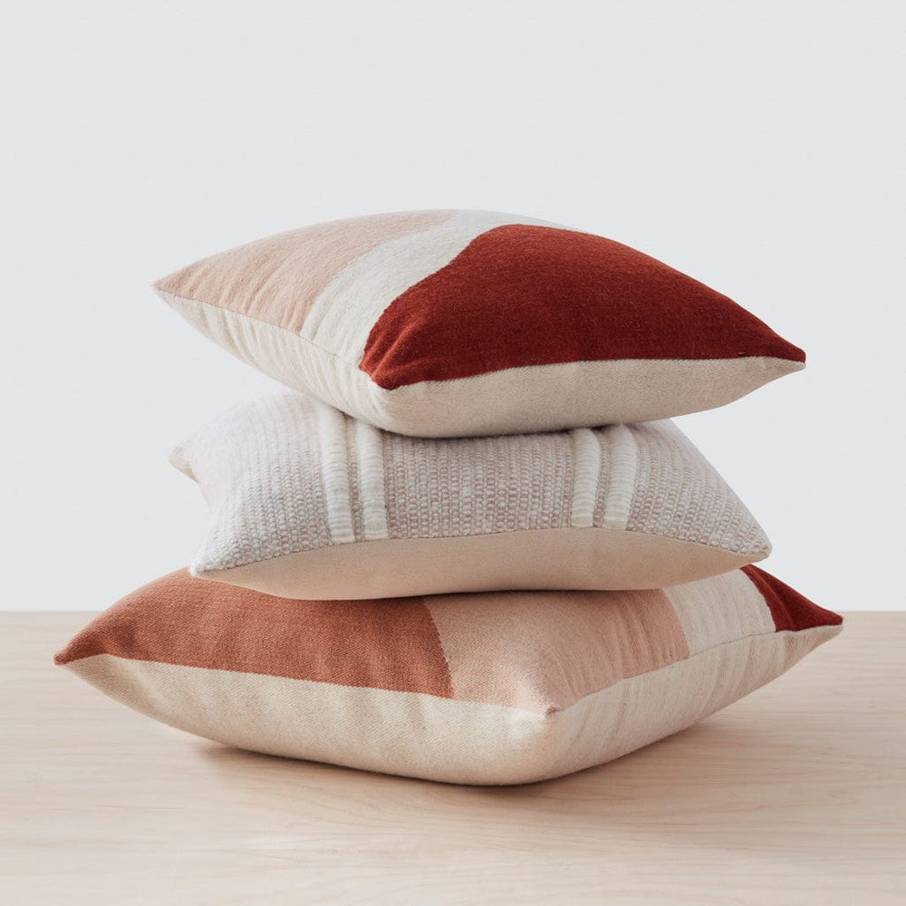 Stack of Wool and Alpaca Throw Pillows