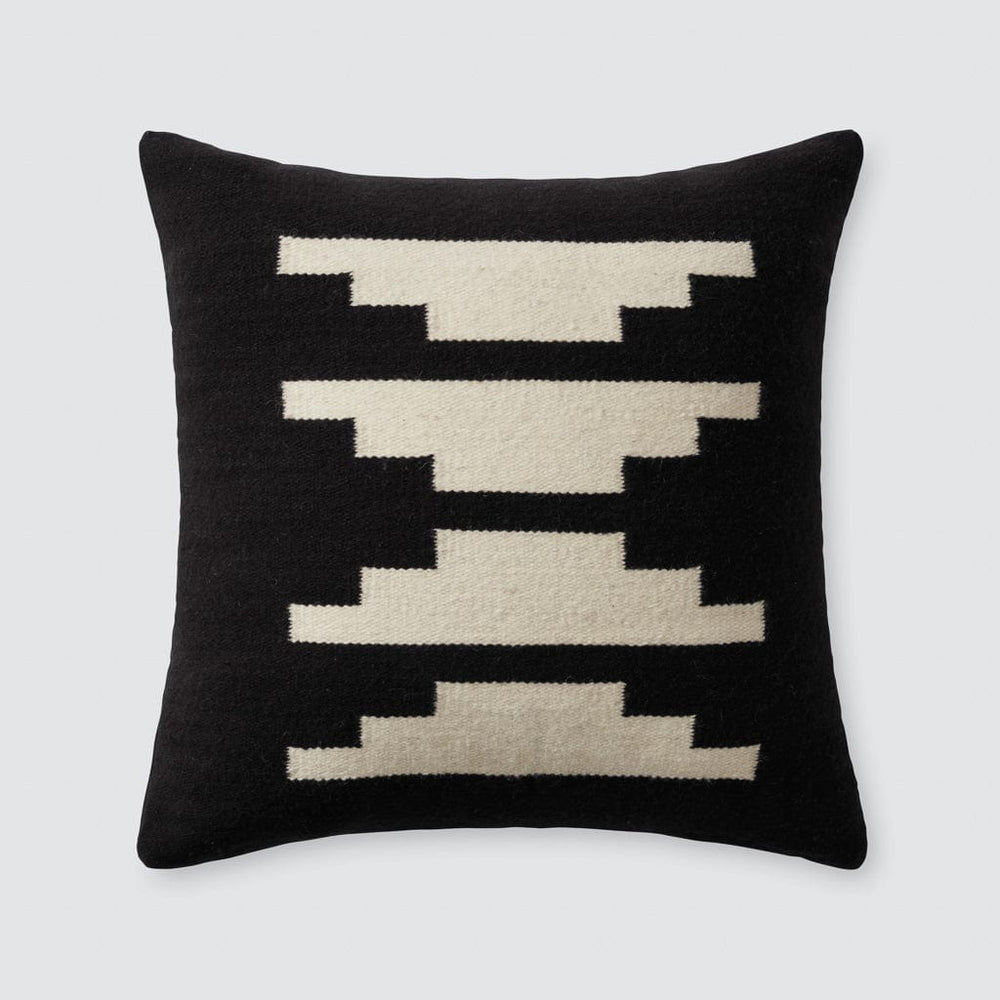 Handwoven Accent Pillow with Southwest Design in Black and Cream