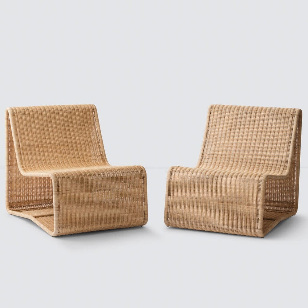 Set of two Liang sculptural wicker chairs