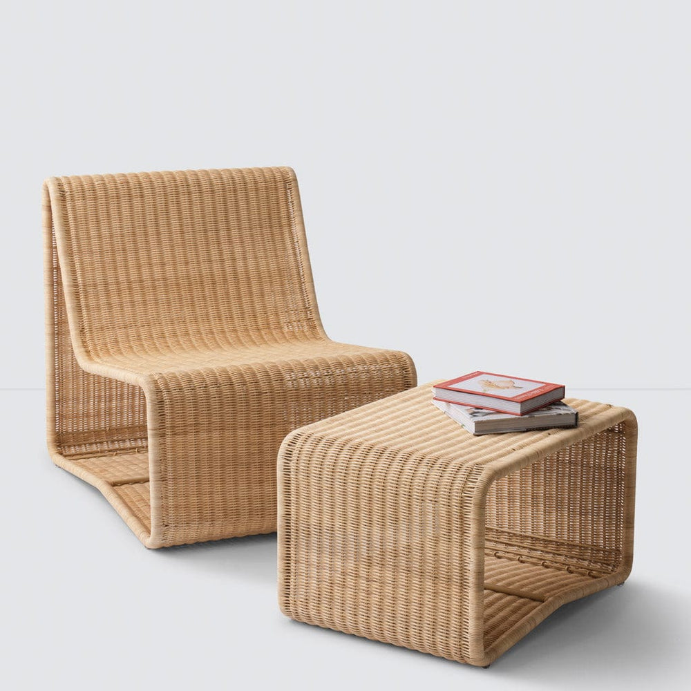 Liang modern wicker chair with ottoman