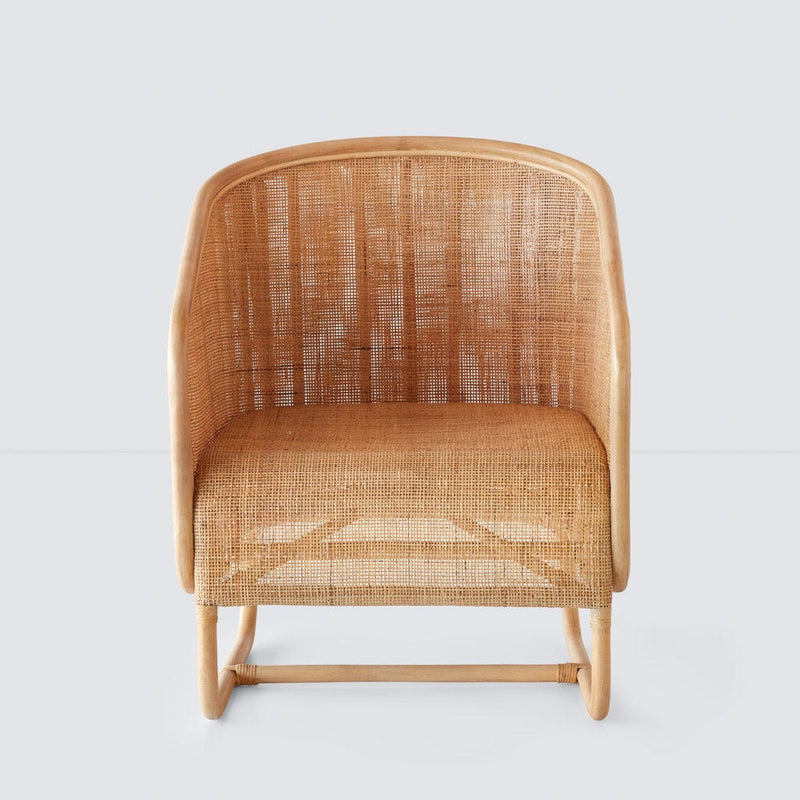 Front of cane chair, natural