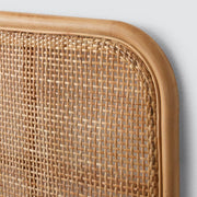 Corner of cane headboard