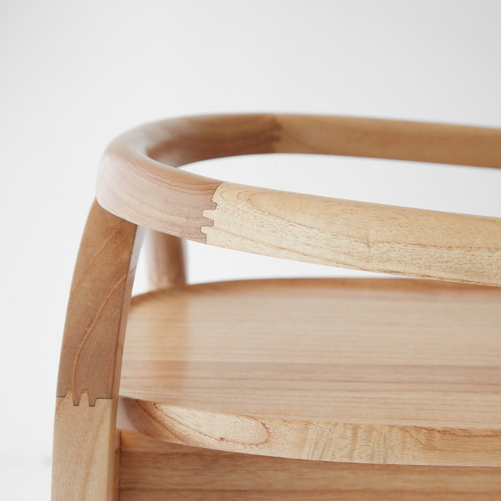 mindi light wood counter stool arm & back