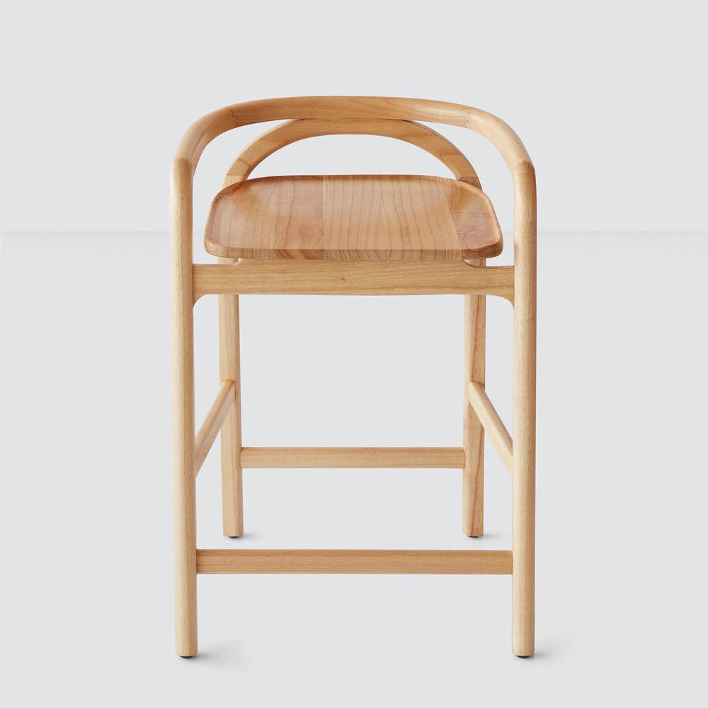mindi light wood counter stool front view