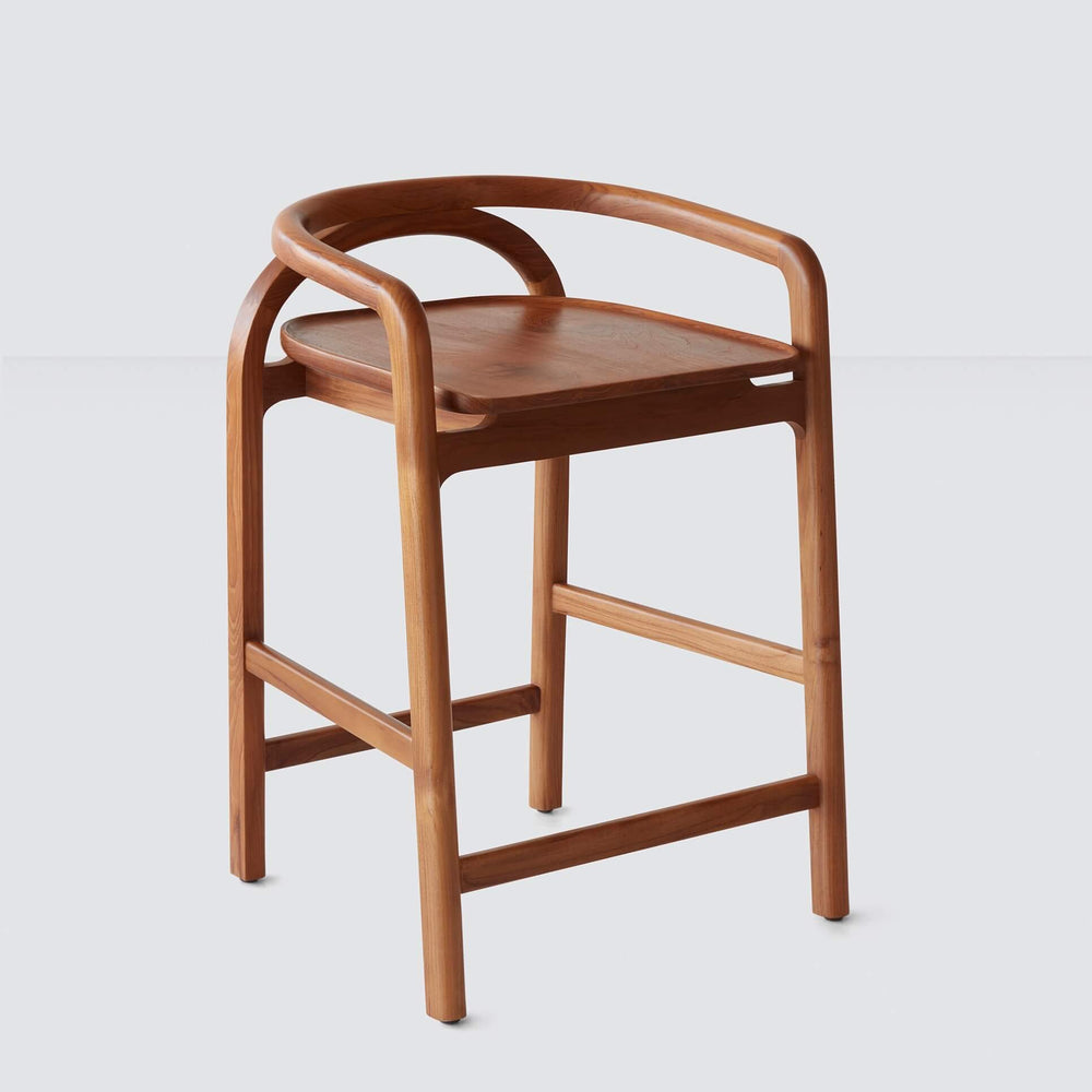 teak wooden counter stool