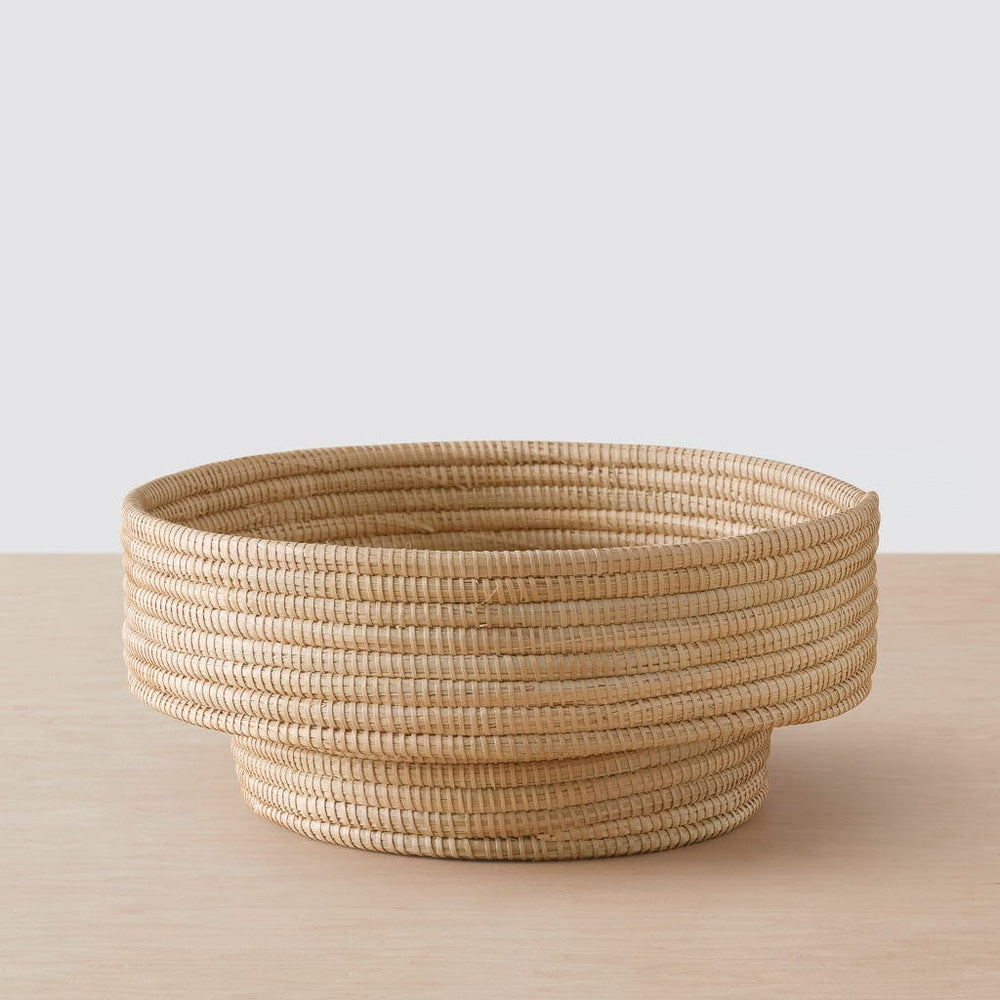 Large woven palm bowl