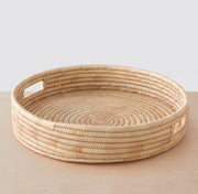 Large woven palm tray from Malawi