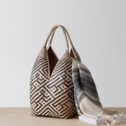 Tall Black and Natural Basket with Throw Inside