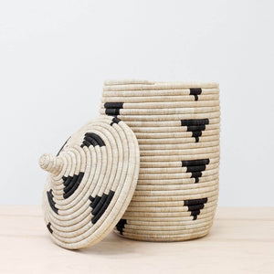 Large Woven Storage Basket, natural-black