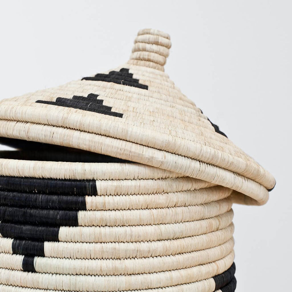 Detail of Woven Storage Basket with Lid 