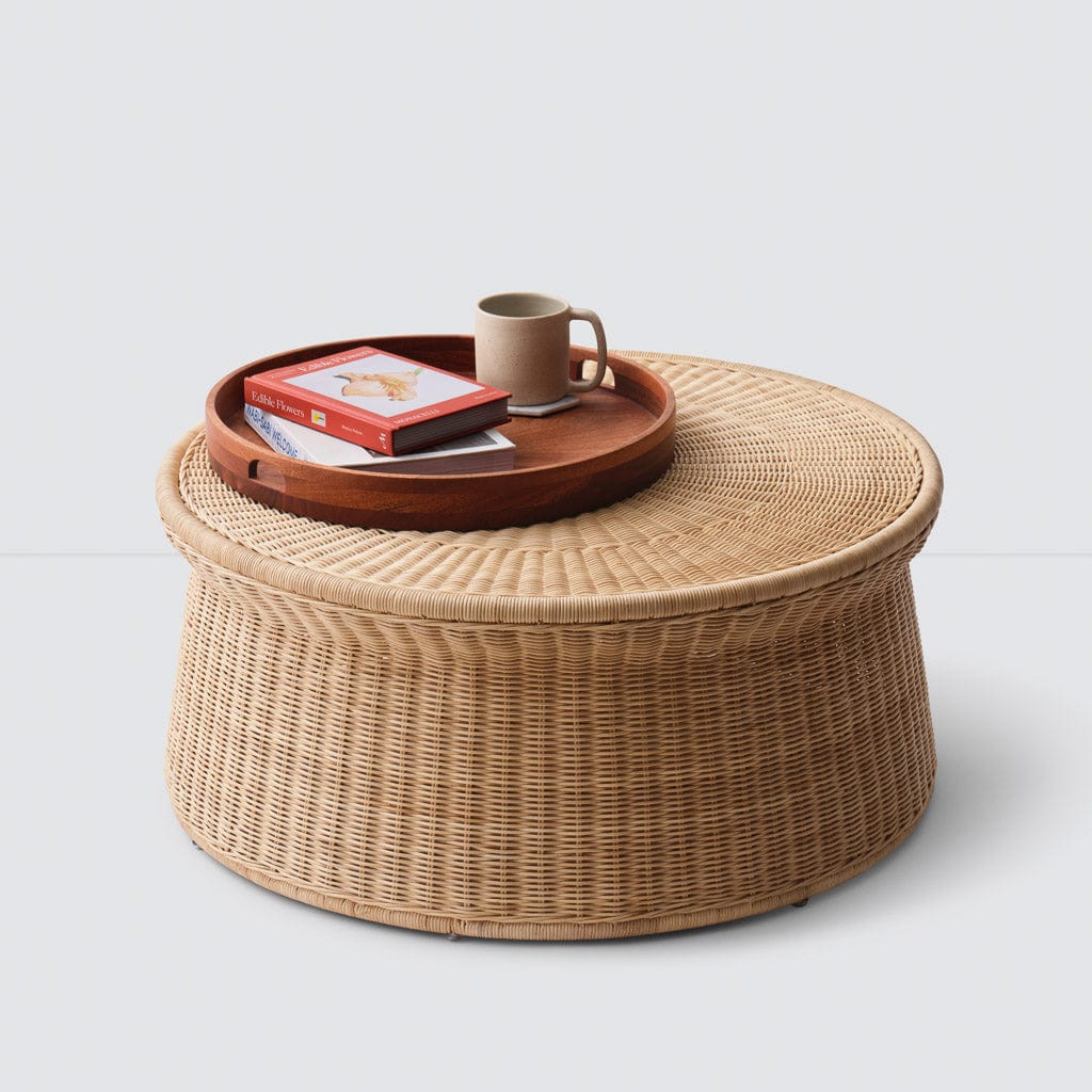 coffee table round wicker