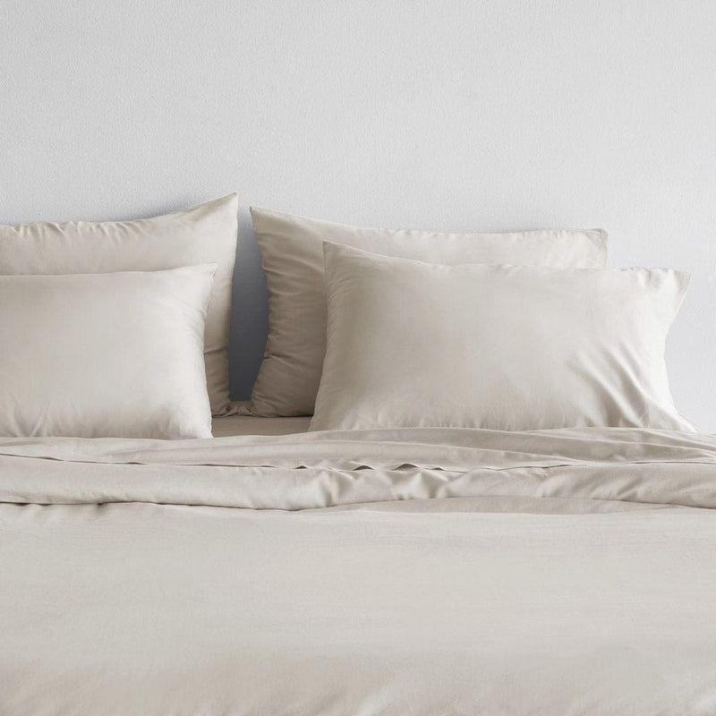 Organic turkish cotton pillowcases and duvet, solid-sand