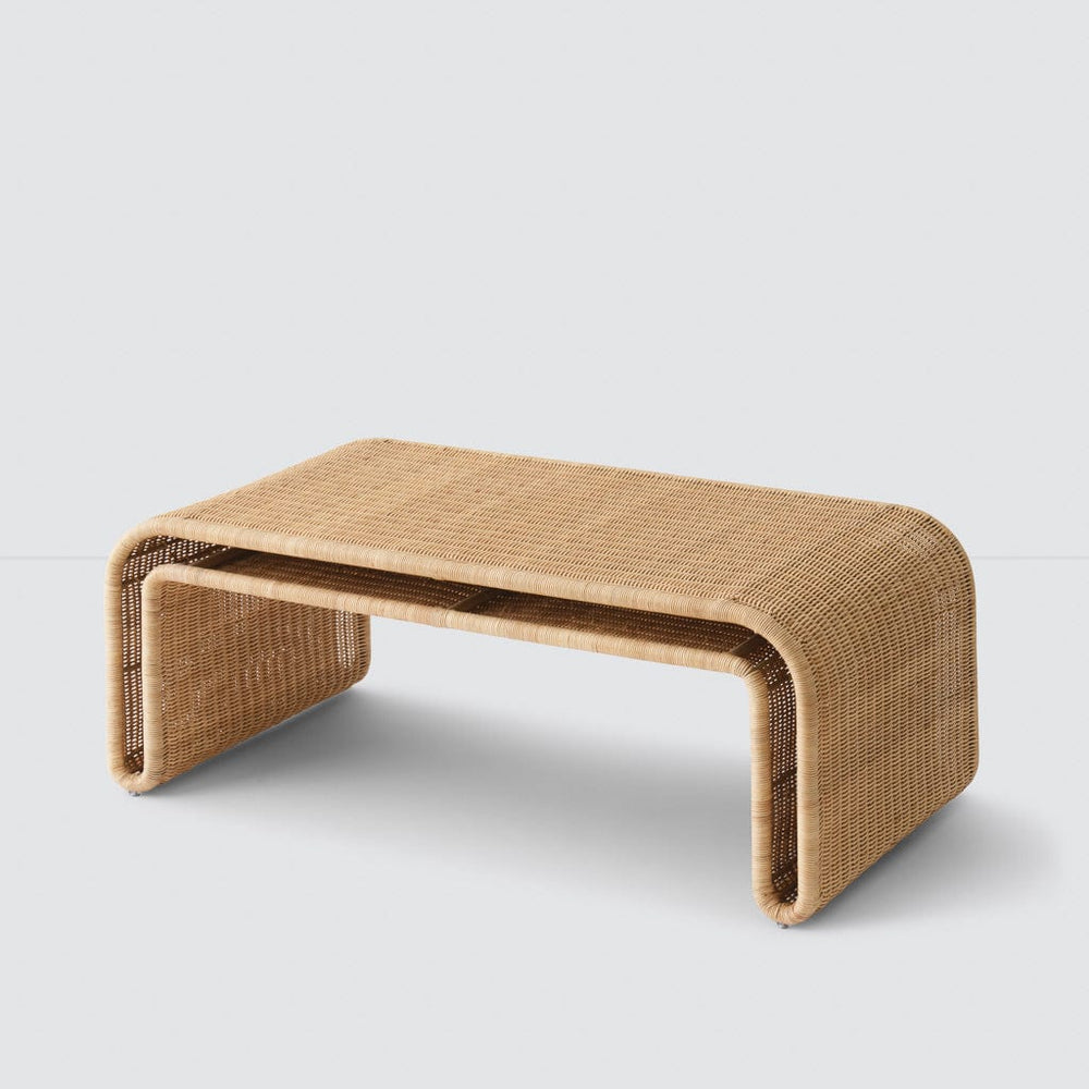 Penida bench-style wicker coffee table