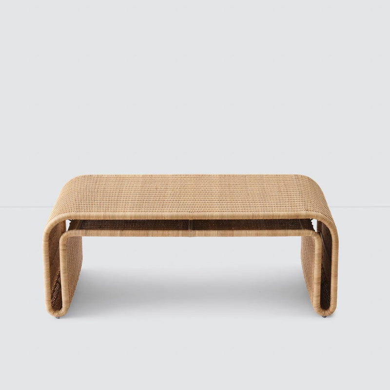 Front of Penida waterfall edge coffee table, natural