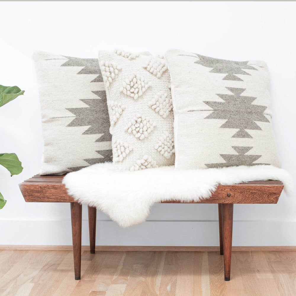 Styled Wool Pillows with Aztec Patterns