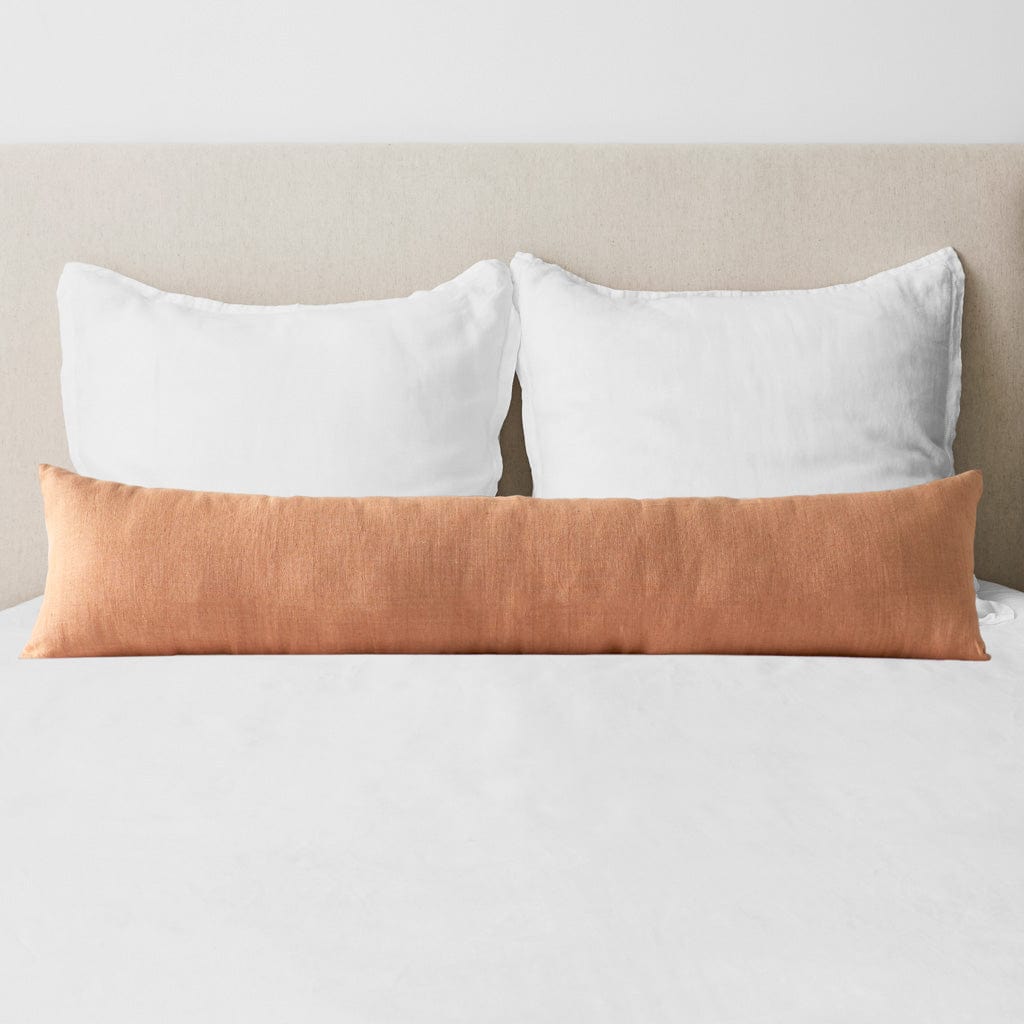 Prisha Linen Lumbar Pillow - Clay, 14'' x 54''