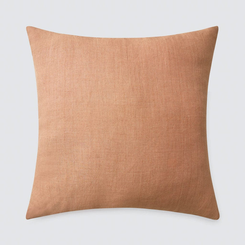 Prisha clay pink square linen pillow, clay
