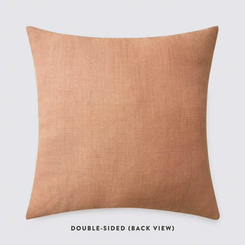 Prisha double-sided light pink linen pillow, clay