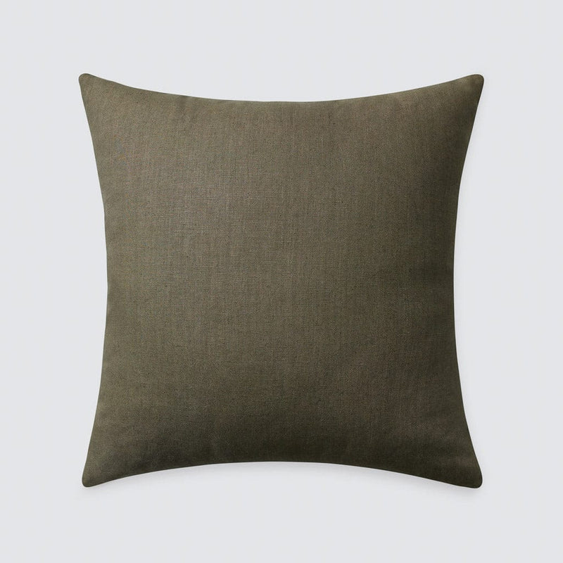 back of linen pillow, Olive